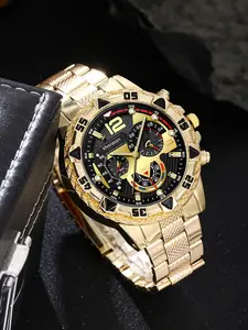 Men's Quartz Watch Silver/ Zinc Alloy Case, Analog Display, Multifunctional Timer, Ideal for Commuting, Sports, Business