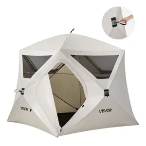 VEVOR Camping Tent, 4 Person Pop Up Instant Cabin Tent with Large Mesh Windows, 60 Seconds Easy Setup, Portable Cabin Hub Tents with Carry Bag for Family Outdoor Camping & Hiking, Upgraded Ventilatio