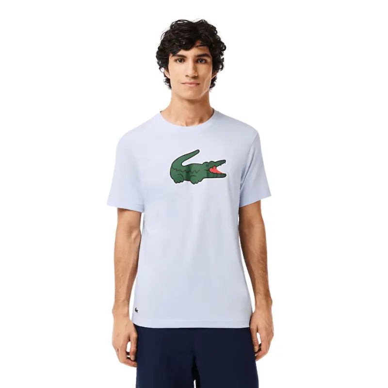 Lacoste Ultra-Dry 2XL Logo Short-Sleeve Activewear T-Shirt, 4% Elastane Breathable Gym Tees for Intense Exercise, Athletic Top, Breathable Workout Tops, Short Sleeve Tops