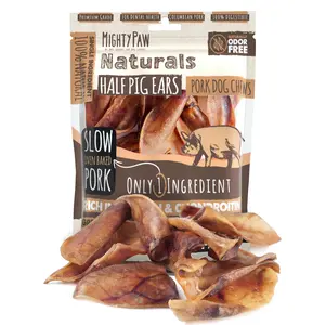Mighty Paw Naturals Pig Ear Chews for Dogs - All-Natural Dog Treats for Dental and Joint Health