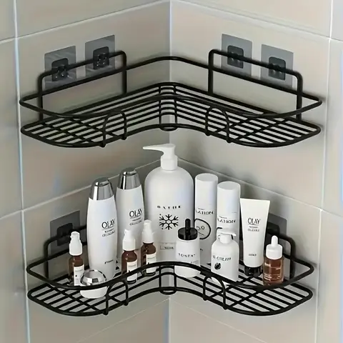 Corner Shower Rack, Wall Mounted Corner Storage Rack, Punch Free Bathroom Corner Shelf, Kitchen Corner Rack, Home Organizer