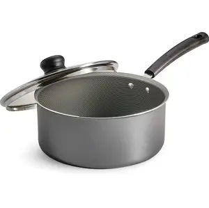 3 Quart Nonstick Covered Sauce Pan in Steel Gray, Durable Cookware for Everyday Cooking