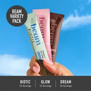 Beam Variety Pack Bundle — Glow 15 Servings + Dream 10 Servings + Biotic 15 Servings for Skin, Sleep & Gut Health (Strawberry Kiwi, Brownie Batter & Blue Raspberry Flavors) | DealsForYouDays