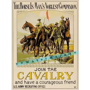 [UNFRAMED POSTER] Join The Cavalry 1928 Us Army Recruiting Poster