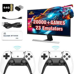 M15 Wireless Retro Game Stick - 20,000+ Built-in Classic Games | Dual 2.4G Controllers - Plug & Play