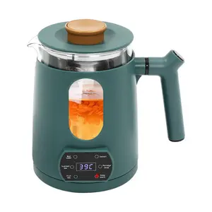 CNCEST Temperature Control Electric Tea Kettle Water Boiler & Heater Green 27oz Capacity 600W Fast Heating Anti-Dry Burn Protection Safe & Convenient