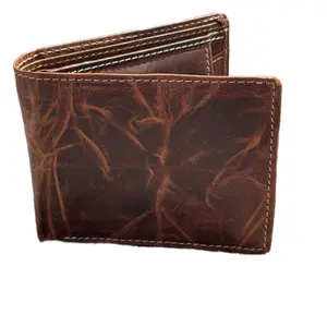 Men's Leather Wallet - Brown Leather Wallet for Men with Unique Design Features