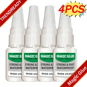 Multi-Purpose Super Glue 4PCS, Fast Acting Cyanoacrylate Adhesive, High-Strength Bond for Shoes, Ceramics, Plastic, Metal, Wood, Leather, Glass, Quick Repair Glue, Durable & Easy to Use