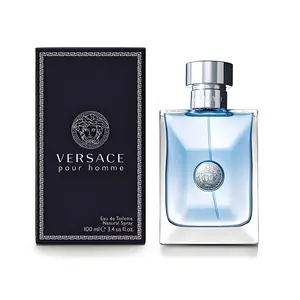 Versace Pour Homme EDT Spray Cologne for Men 3.4oz / 100ml – Aromatic Fruity & Citrus Vetiver Fragrance with Bergamot, Amber, and Suede Notes, Fresh Spicy Masculine Cologne