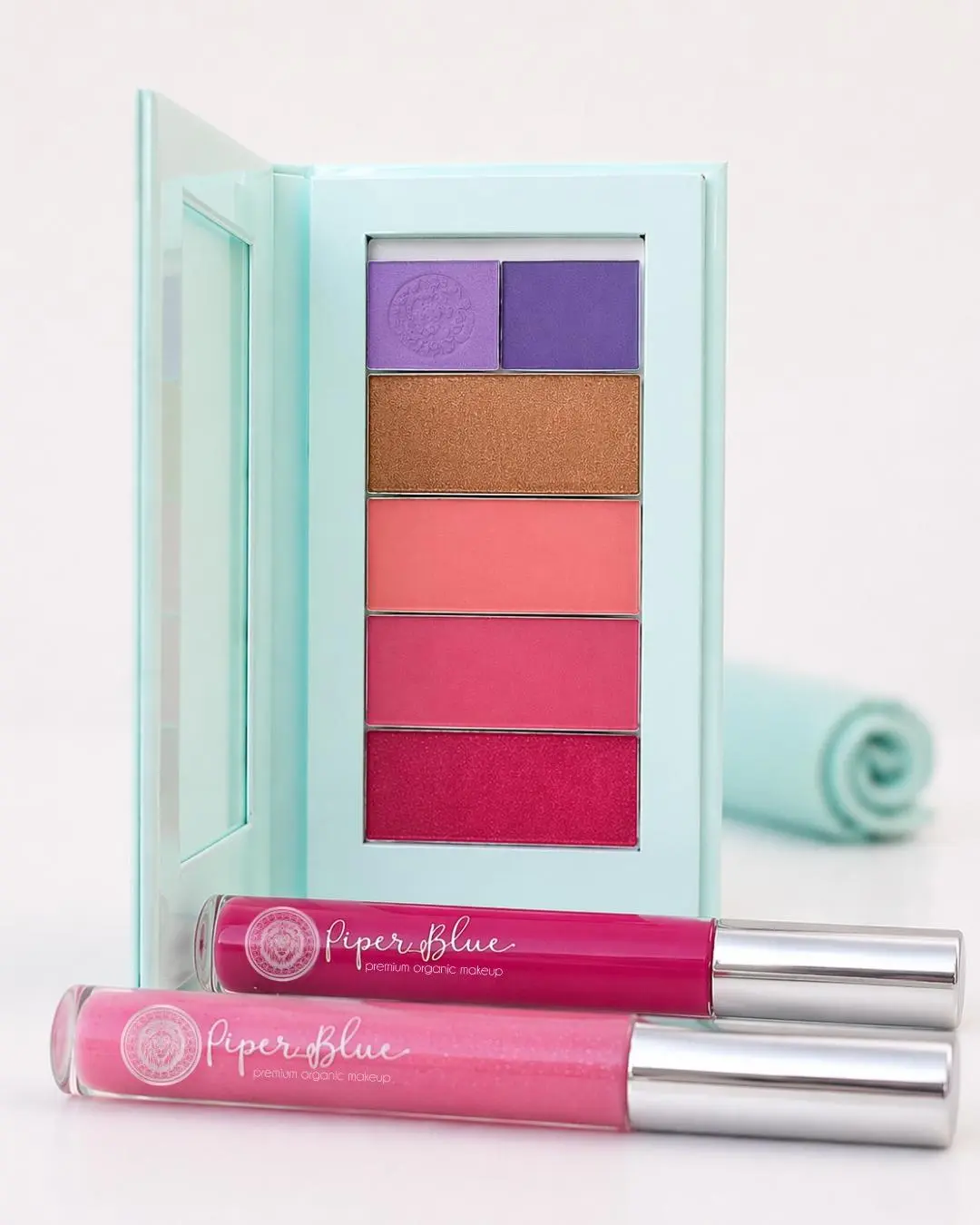 Timeless Beauty Cosmetic Bundle - Complete Lightweight Powder Palette with Luscious, Blissful, Lovely, Embraced, Lavish Shades + Nourishing Raspberry Limited Edition Lip Butters for Radiant Makeup