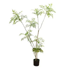 Twister.ck 5.9FT Artificial Mahonia Fortunei Tree, Artificial Fake Plants With Planter, Realistic Fake Mahonia Fortunei, Faux Floor Plants For Home Office Living Room Decoration