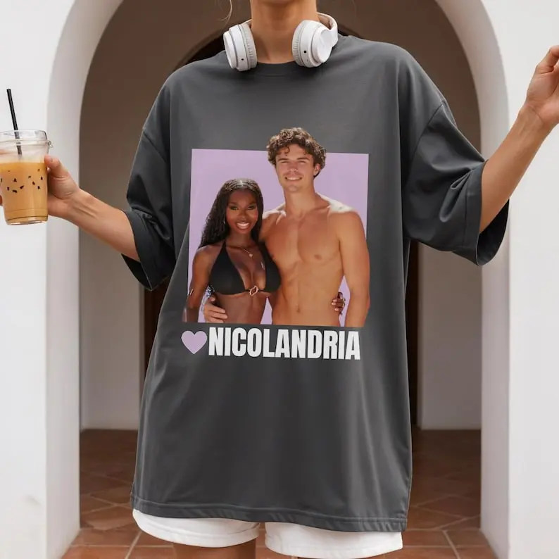 NICOLANDRIA PURPLE COUPLE Shirt - Love Island Vintage Unisex Graphic Print Streetwear Top Casual Cotton Fabric Breathable Personalized Stylish Women's Wear Mommy Mamacita Design for Summer