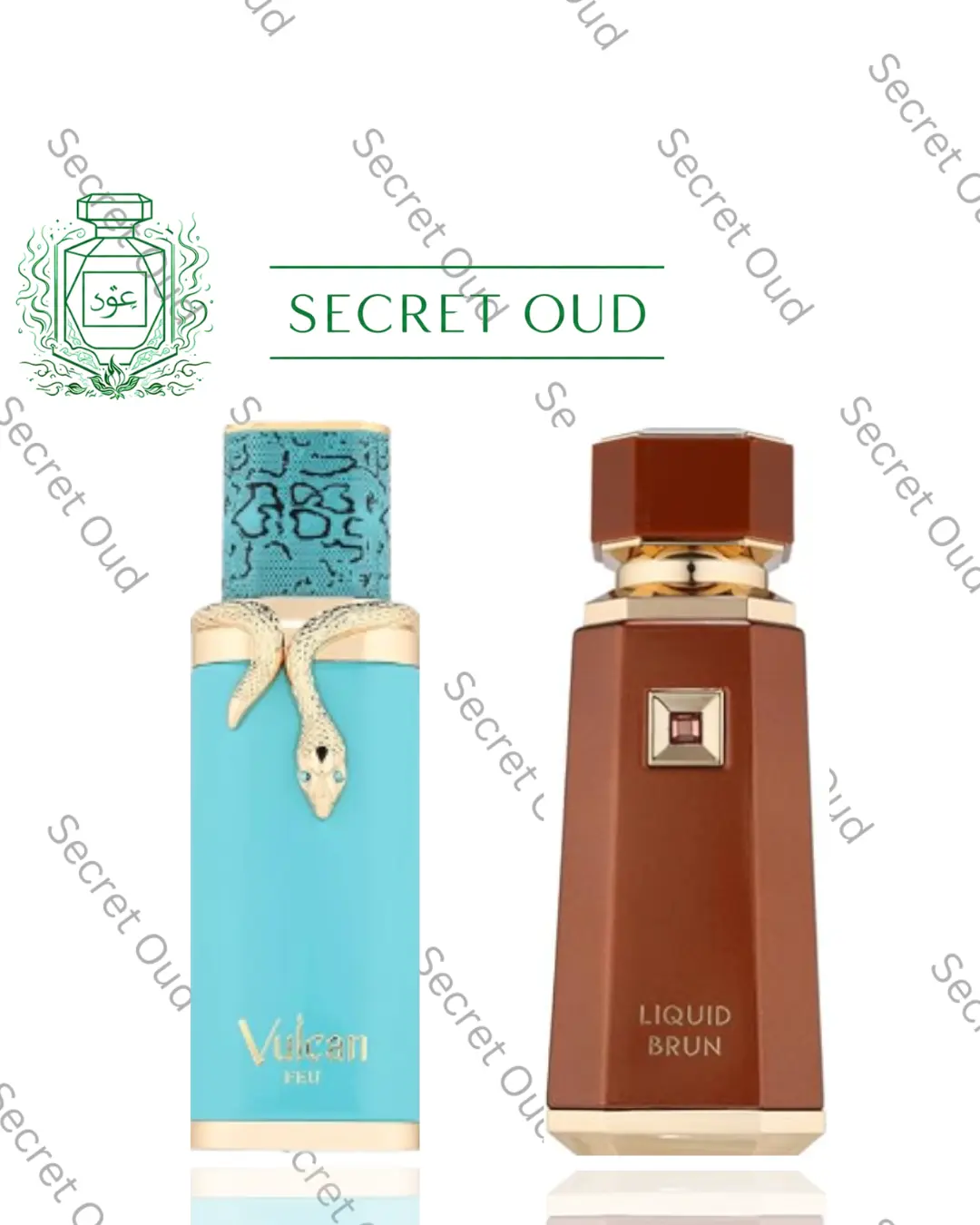 Unisex Vulcan Feu + Liquid Brun Contrast Duo EDP Set Bundle - Citrus Woody Musk, Citrus, Multi-Scent, Potent Unisex Fragrance 2-Piece Collection