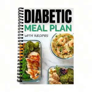 Diabetes Meal Plan Cookbook Alternative, Spiral Bound Planner Recipe Organizer, Gluten-Free Vegan, 5.5x8.3 Inches, Ideal Gift for Diabetics