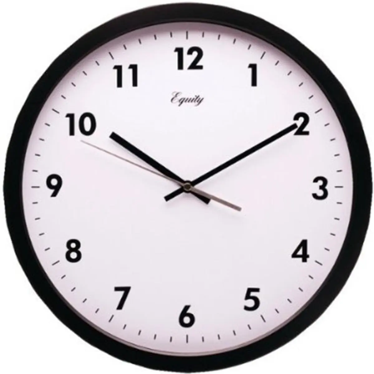 212 MAIN 14 in. Commercial-Style Analog Mechanical Wall Clock - Metal Frame Wall Clocks, Plastic Components, Hand-Operated Analog Quartz Movement, Silver Accent, Battery-Powered, Easy to Read Numbers for Office Use