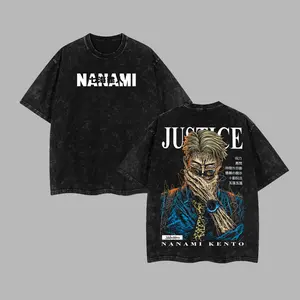 Nanami - Jujutsu Kaisen Retro Unisex Acid Washed T-Shirt, Hoodie, Jujutsu Kaisen 2026 Oversized Unisex Anime Merch, Soft Cotton Streetwear Clothes, Unisex Manga Apparel, Gift for Anime Fans,