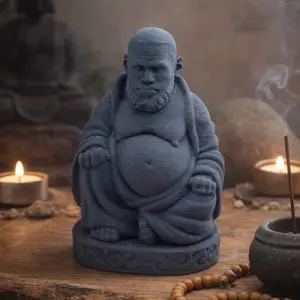 LeBron James Buddha Gag Statue 3D Printed Collectible Decor Figure Funny Matte Gray Display Collectible Figurine Religious Ornaments