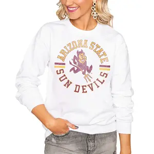 Women’s White Vintage-Inspired Crew Sweatshirt