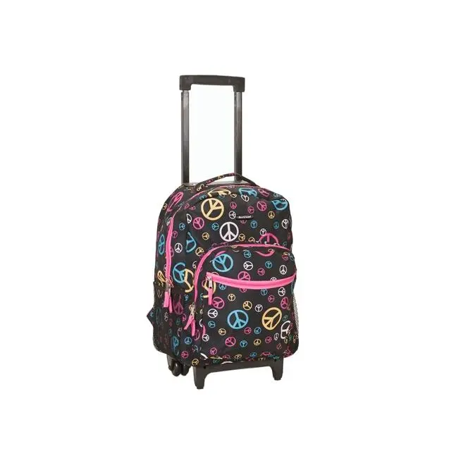 ROCKLAND 17-Inch Lightweight Synthetic Unisex Adults Rolling Backpack Carry On Luggage - 13"l×10"w×17"h, 2 Wheels, Single Bar Handle, Front Pocket for Car Interior Decoration Accessories, Luggage with Wheels