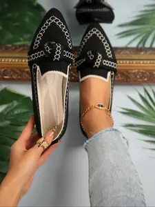 Women's Fashionable Knot Design Slip on Flats, Casual Trendy Flat, Casual Comfortable Breathable Flat Shoes for Daily Wear, Lightweight Breathable Shoes for Women, Breathable Lightweight Footwear