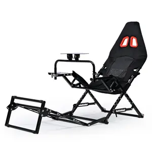 Dardoo X Series Foldable Simulator Cockpit Stand with Seat Compatible with G29, G920, G923, T-GT II, T248PS Edition, and other mainstream steering wheels (Steering wheel, shifter, and pedals sold separately)