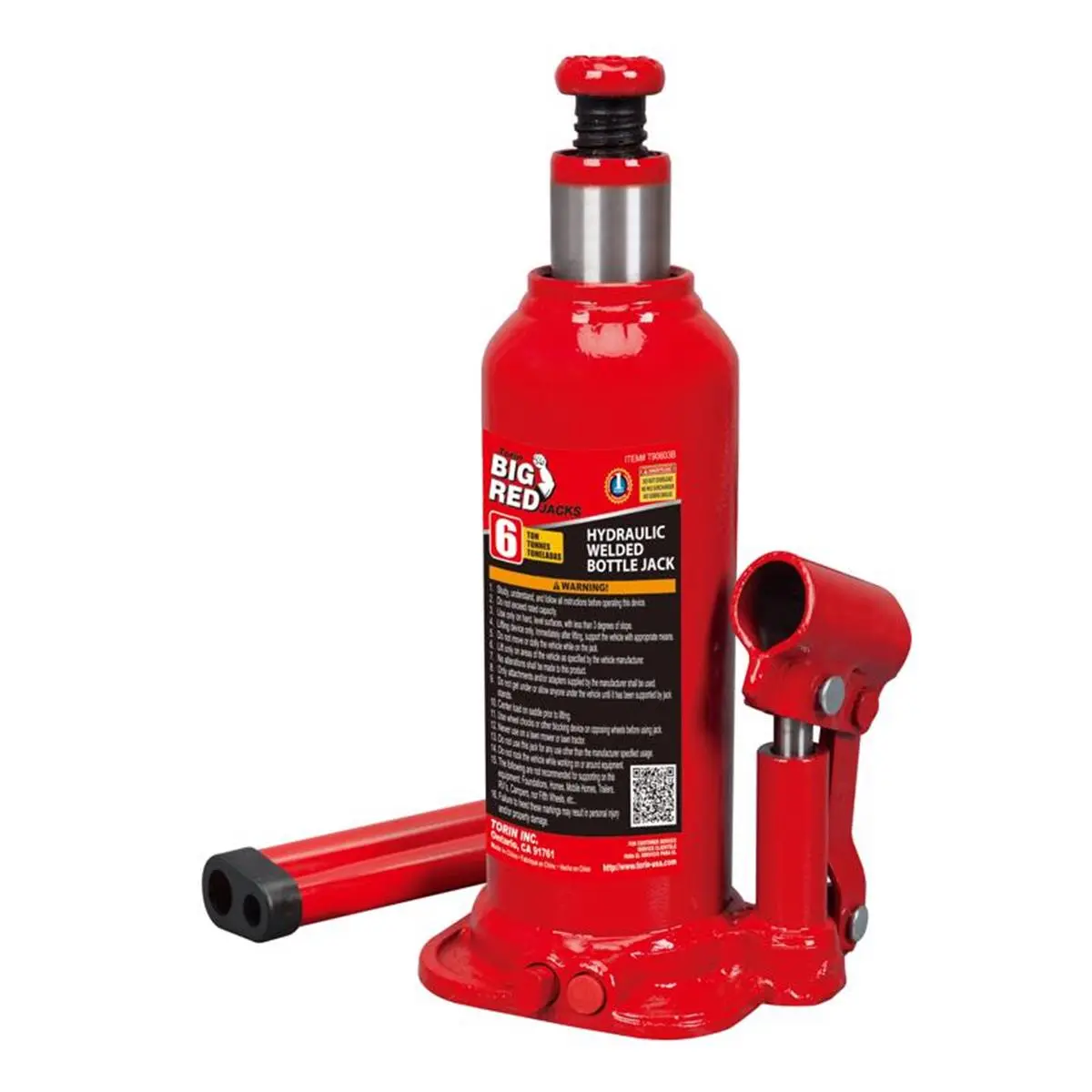 Big Red High-Capacity Steel Hydraulic Automotive Bottle Jack for Vehicle Lifting, 12000 lbs Capacity, 15.937 In. Max Lift Height