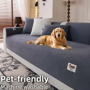 Soft Velvet Pet-Friendly Sofa Cover – Washable Non-Slip Couch Protector Pad for Dogs & Cats