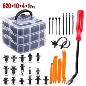 Nilight 635Pcs Multi-Size Nylon Clip Car Push Retainer Clips Kit - Car Accessories, 16 Popular Sizes Bumper Fender Rivets, 10 Cable Ties, Fasteners Remover, Universal Fit Toyota/GM, Easy Access (CL-86)