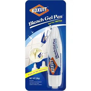 Portable Dual-Tip Bleach Pen for White Clothes & Grout - Travel-Ready 2-in-1 Gel Applicator with Brush Head, Non-Drip Cleaner for Bathroom Lines & On-The-Go Use (Unscented 1 Pack)