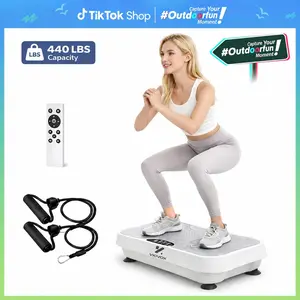 VKIVOX 200W Home Gym Vibration Machine – 4 Modes, 440lbs Weight Limit, Bluetooth & Remote Control