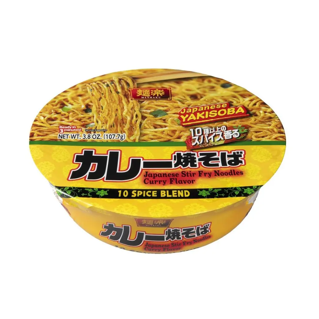 Hikari Menraku Curry Yakisoba Instant Noodles, Pantry Food Item - 108g Food Product