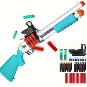 JH2027B Foam Blaster, Air Powered Manual Loading Spring Soft Bullet Toy Foam Blaster for Outdoor Activities Games,Christmas Gift Handheld Pneumatic Blasting