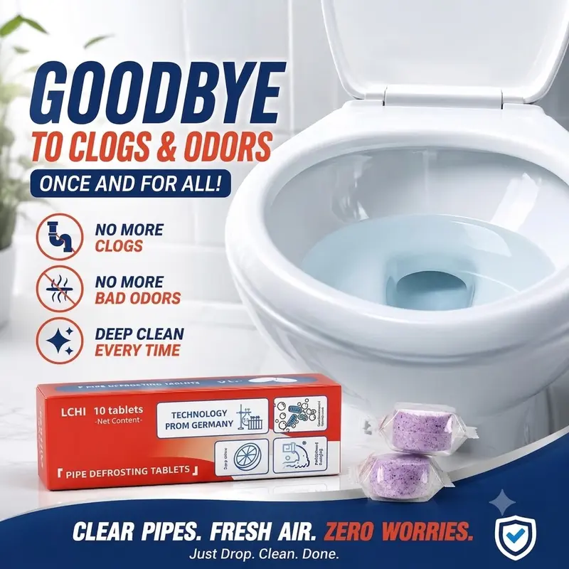Eco-Friendly Washing Machine Sanitizer Cleaning Tablets - Dissolvable Cleaning Agent, Odour Control, Safe for All Pipes & Septic Systems, Dirt/Pet Hair Remover, Sewer Odor Fixer, Drain Fly Repellent (3-Day Limited Free Gift, Household Cleaners)