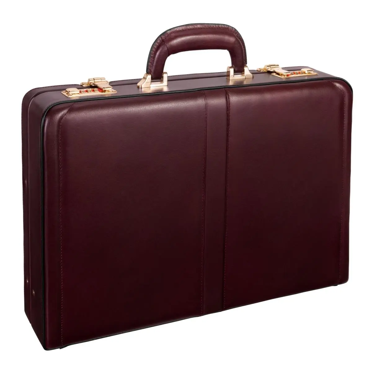 3.5 in. Reagan Leather Attach Briefcase, Burgundy - V Series