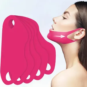 [Firming Chin Lift Strap] 5pcs V-shaped Chin Lift Strap Set | Firming Lift Water Gel Collagen Facial Sling, containing Hyaluronic Acid and Aloe Vera - Women's Fragrance-free Chin and Mandibular Line Tightening System
