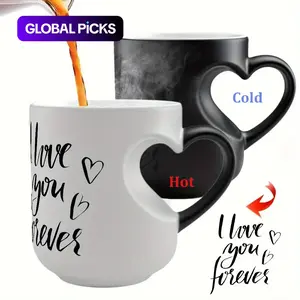 11Oz Magic Color-Changing - i love you forever Design Heart Ceramic Mug | Thermosensitive, Perfect For Special Moments, Ideal For Mother'S Day, Birthday And Gift Giving Occasions, Coffee, Fun Gift Mug, Drinkware