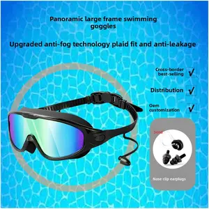 Swim Goggles Pack, Wide View Anti Fog&UV Swimming Goggles for Audlt, No Leaking Swim Glasses for Men Women Kids