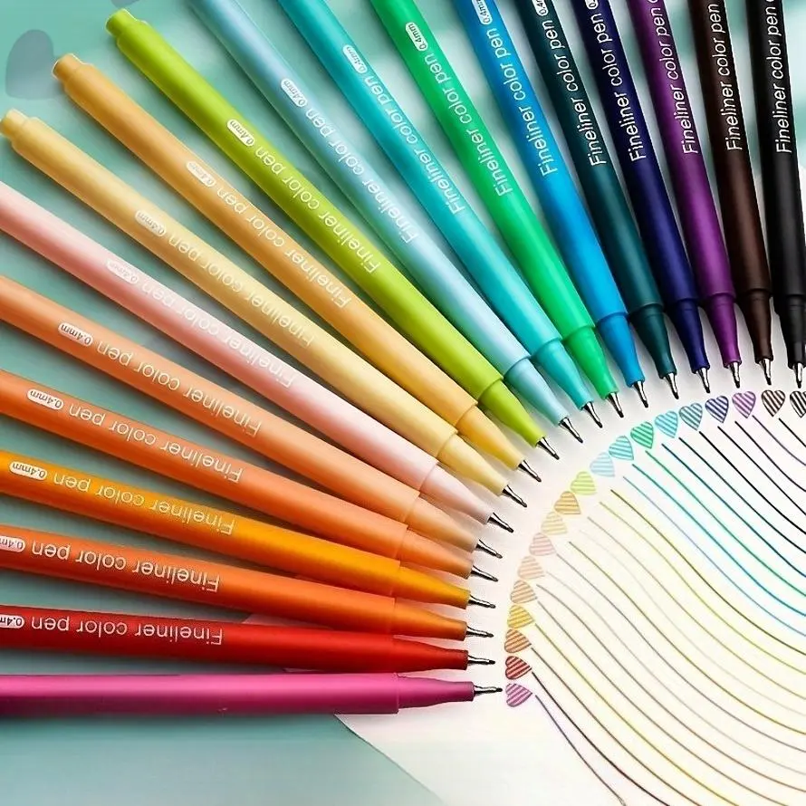 10 Pack Ultra-Fine Color Fiber Tip Fineliner Pens, 0.4mm Precision for Note-Taking, Marking and Journaling, Vibrant and Versatile Writing Supplies, College Student Pen