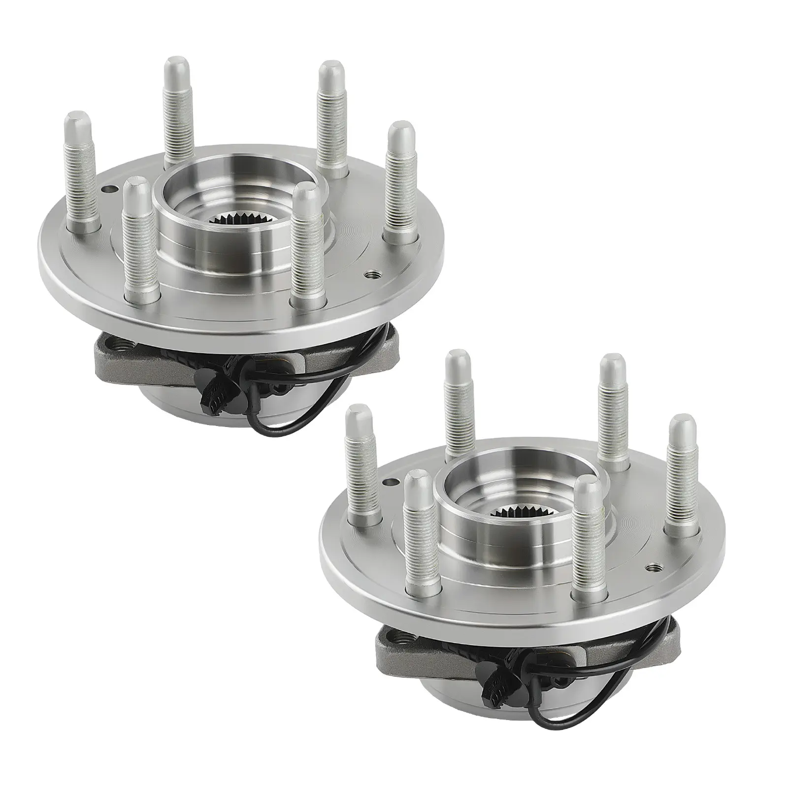 2-Hub Pair Set Auto Parts Wheel Bearing Assembly - Front Hubs with M14x1.5 Bolts, Multiple OEMs Replacement for Chevy, GMC Silverado Sierra Yukon, Cadillac