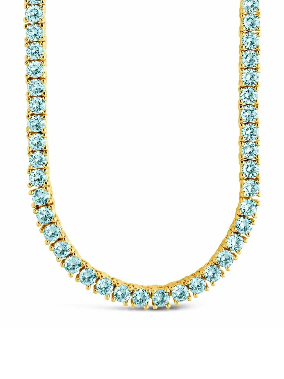 Cecil Aquamarine CZ Tennis Necklace