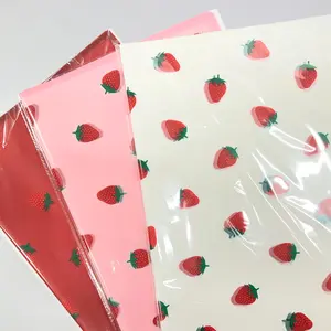 20 Sheets - Strawberry Floral Waterproof Wrapping Paper