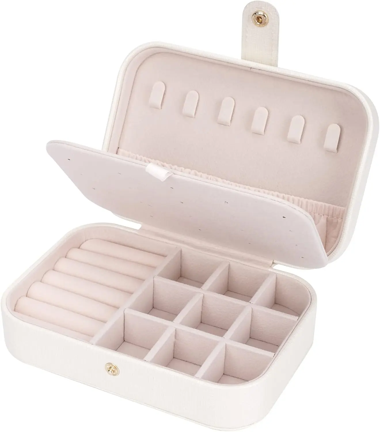 Travel  Box,  Organizer for Girls  Small  Storage Box for Necklace Ring and Earrings Girls  Box/WHITE