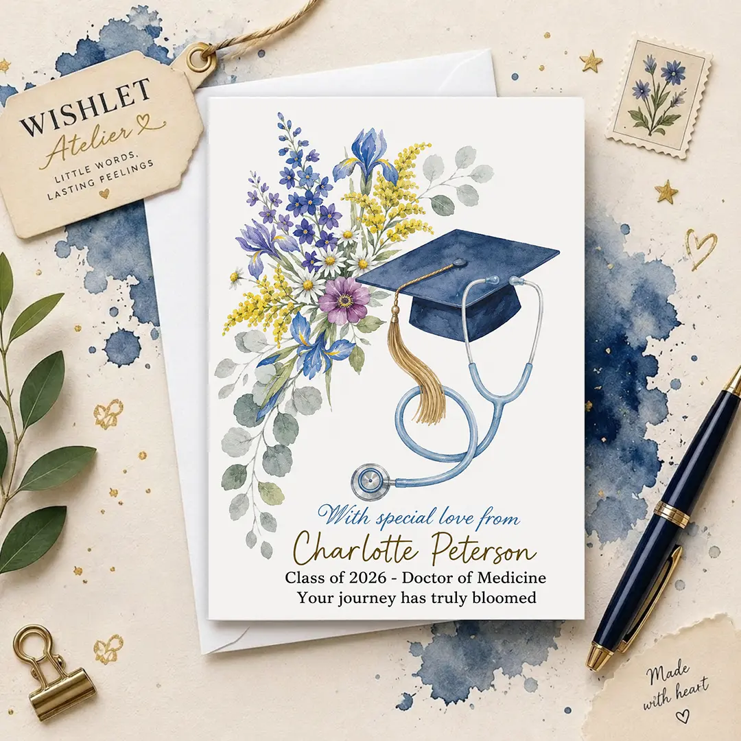 Personalized Medical School Graduation Card, Doctor of Medicine Graduation Card, MD Graduation Gift, Future Doctor Congratulations Card, Class of 2026 Card