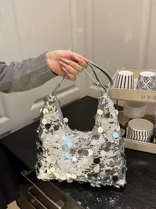 Shiny Sequins Evening Bag, Single Shoulder Party Clutch, Fashionable Wedding Accessory, Perfect for Parties & Weddings