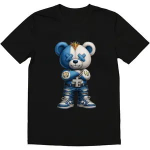Men's National Spirit Fashion Designer Cotton T-Shirt - Menswear, Short-Sleeve, Round Neck, Stretch, Guatemalan Bear Graphic, Crewneck, Casual, Ideal for Everyday Wear, Tropical Gifts Top
