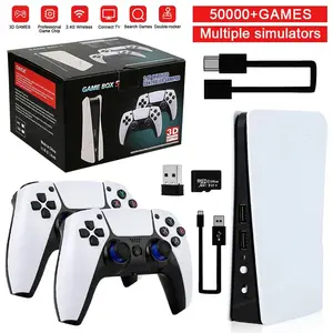 GB5 Video Game Console 256GB/128GB/64G 50000 + Retro Games HD TV Game Box 5 Two Gamepads For PS1/PPSPP/MAME Arcade Gaming Stick Cable Wireless Usb