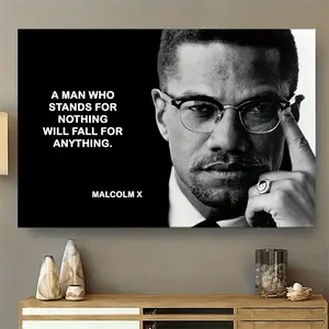 1pc Malcolm X Inspirational Quote Canvas Art Print, Modern Wall Decor,  Indoor Artwork for Office, Bedroom, Cafe - Spring Holiday Gift Idea, Canvas Wall Art, 2D, Perfect for Room Decor