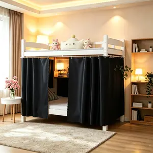 Dorm Home Solid Thicken Bunk Blackout Bed Curtains Cloth Bed Canopy Students Single Sleeper Mesh Netting Sides Mosquito Net Felt Fabric