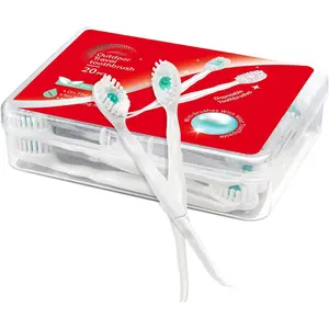 20pcs Mint Mini Disposable Oral Prepasted Toothbrushes with Toothpaste, Toothpick & Tongue Cleaner for Work, Travel – Reduces Bad Breath