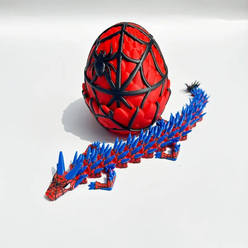 3D Printing Dragon Egg Set with Movable Tail, Smooth Surface, Home Decor Ornaments for Statue Display